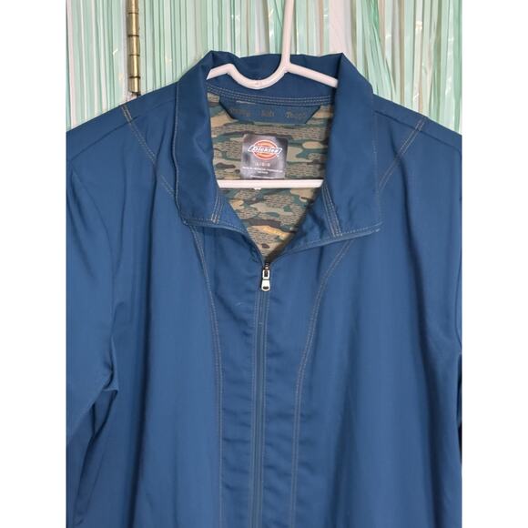 Dickies Carolina Blue Scrub Jacket, Zip Closure, Pockets, CAR, Style DK302, L - Picture 2 of 7